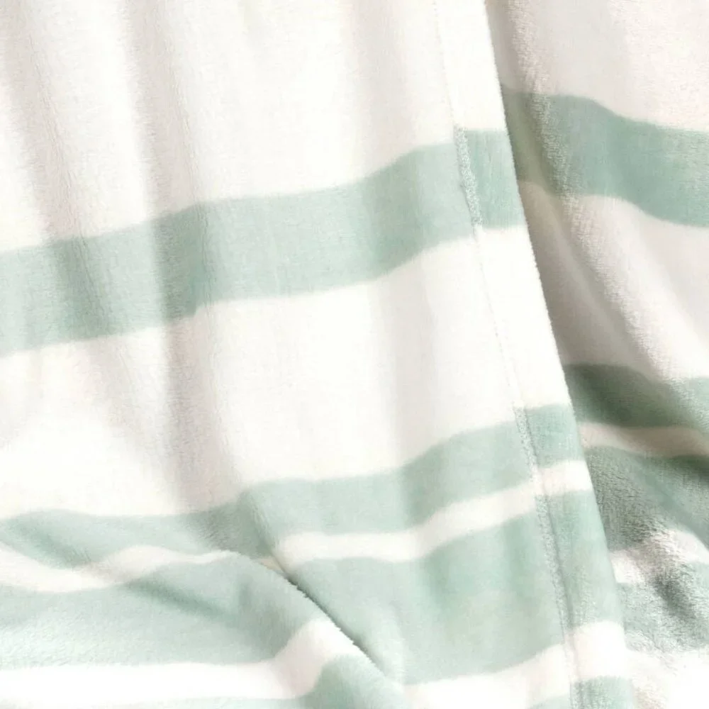 Target Room‎ Essentials Printed Plush Striped Throw Blanket Mint Easter 2024